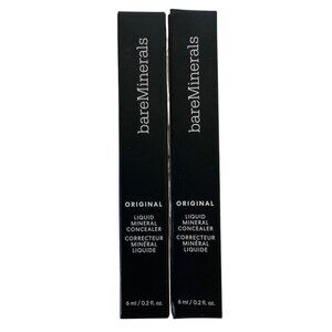 BareMinerals Original Liquid Mineral Concealer Lot of 2 Tan 4W 2250 6ml Tubes